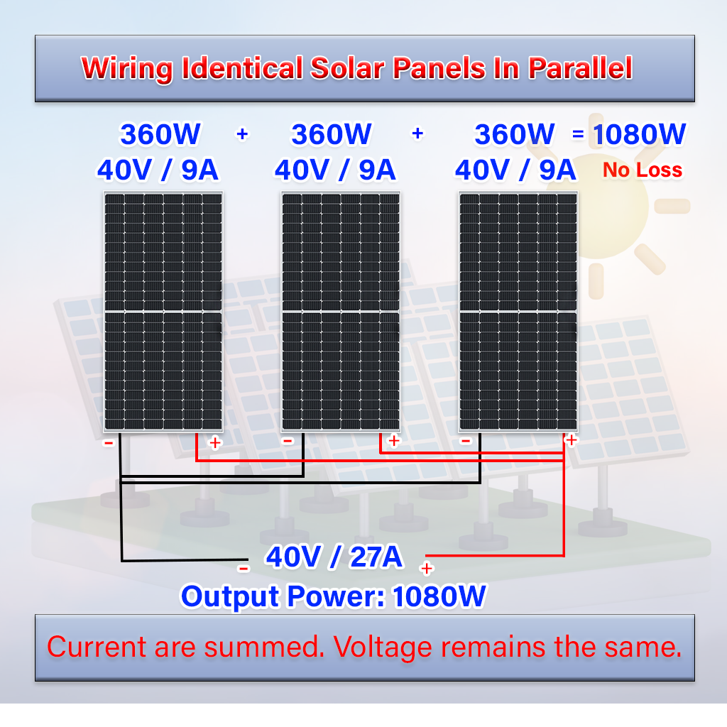 wiring identical parallel solar panels