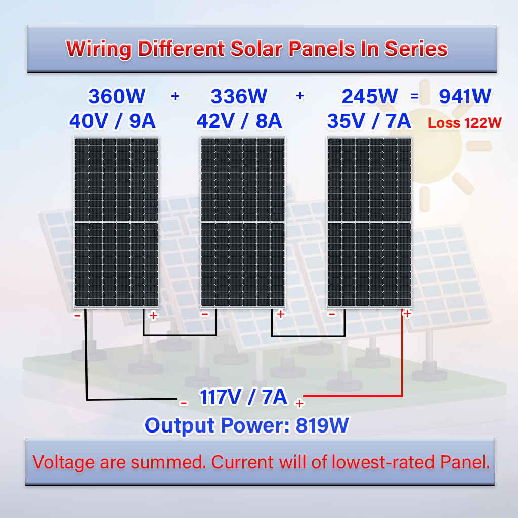 different Solar Panel in Series